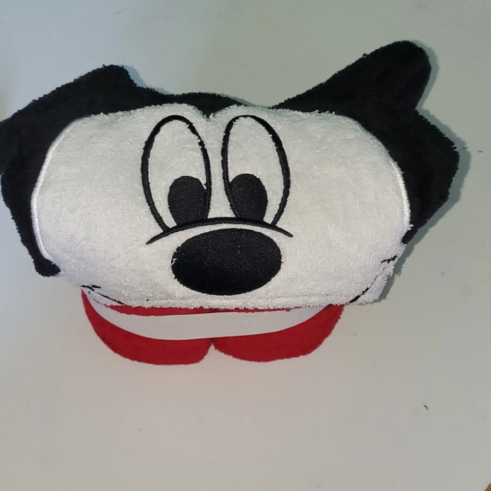 New Disney Mickey Mouse Hooded Towel Set - Red, Black, Blue